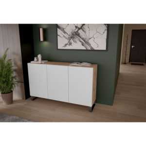 Neo komód 150 cm Kézműves tölgy / Fehér Furniture