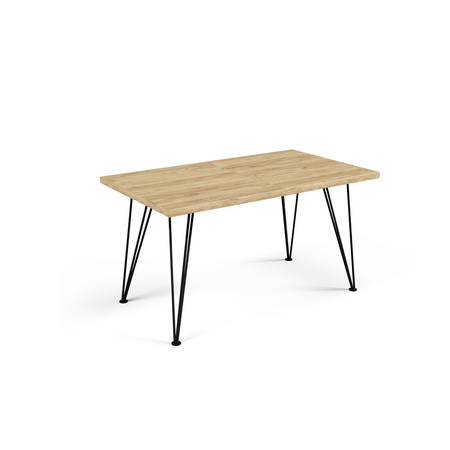 SONIA Étkezőasztal 140 cm (kézműves tölgy / fekete) T-TABLE