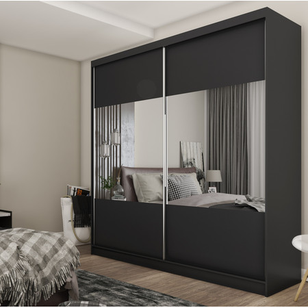 Minőségi gardrób Celeste 200 cm Fekete Furniture