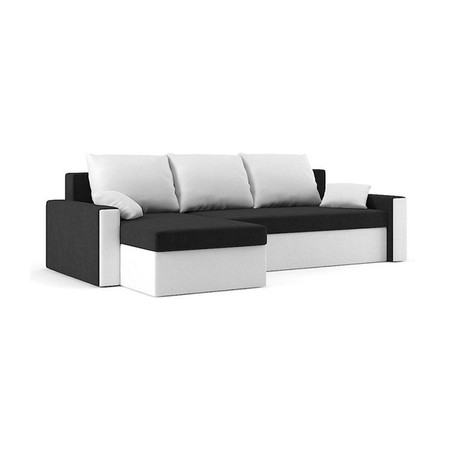 Összecsukható sarok ülőgarnitúra ZEUS MODEL 2 Fekete-fehér Bal SG-nábytek