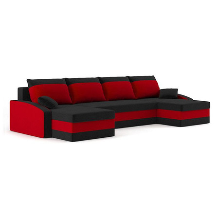 Összecsukható sarok ülőgarnitúra SPARTAN MODEL 2 Fekete /piros SG-nábytek