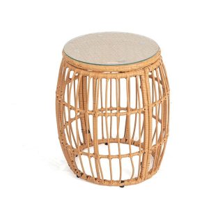 Műrattan kerek kerti tárolóasztal ø 47 cm Vistdal - Bonami Essentials