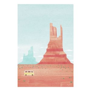 Poszter 30x40 cm Monument Valley - Travelposter